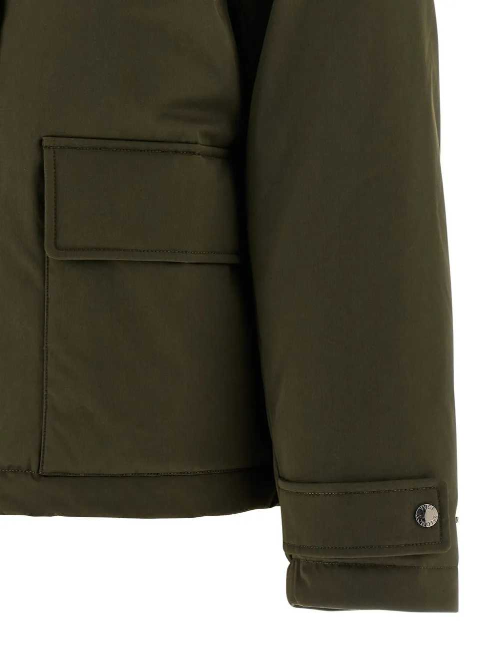 Army By Yves Salomon Jack met capuchon en lammy afwerking Groen