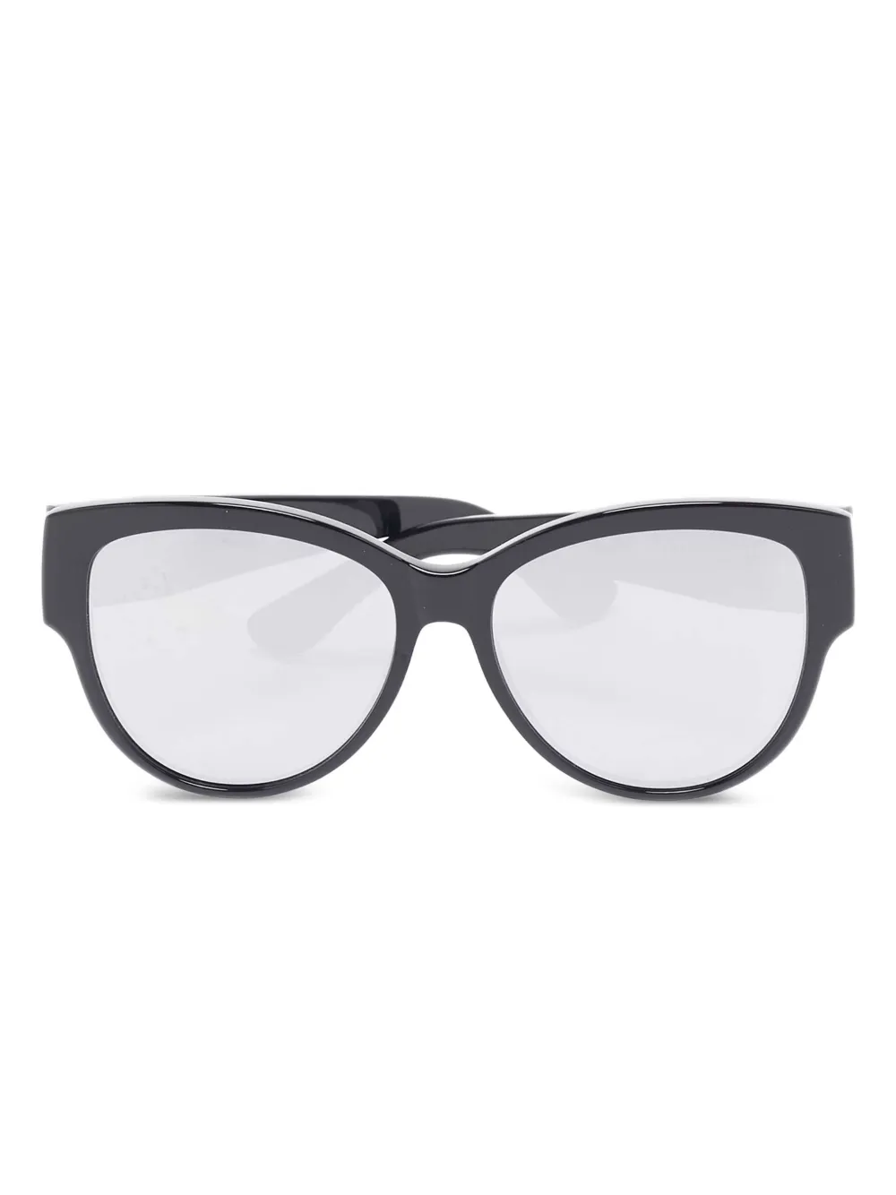 Saint Laurent Pre-Owned Occhiali da sole cat-eye con logo - Grigio