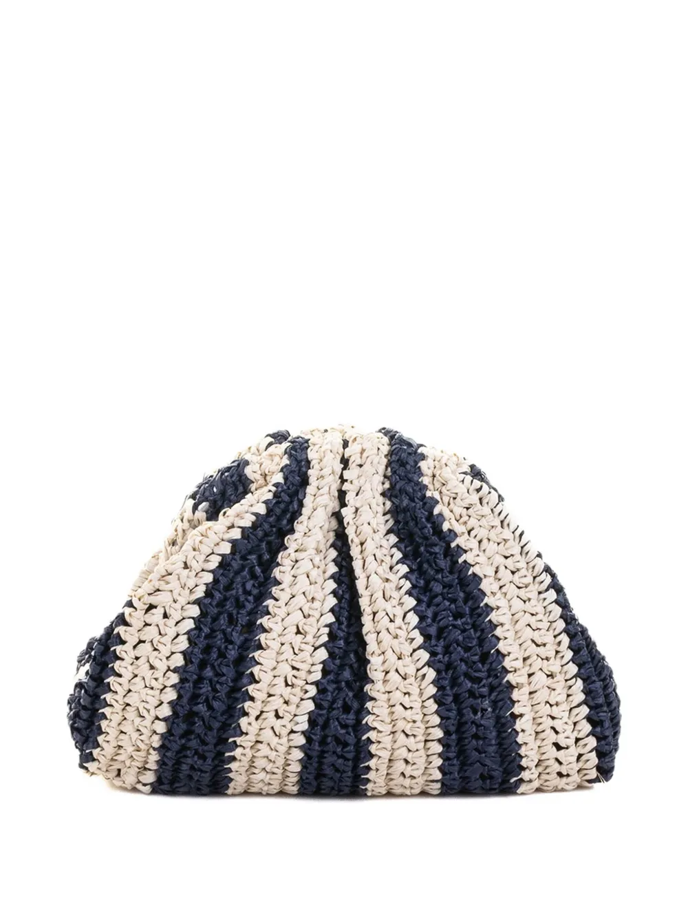 Maria La Rosa Striped-pattern Crochet Clutch Bag In Blue