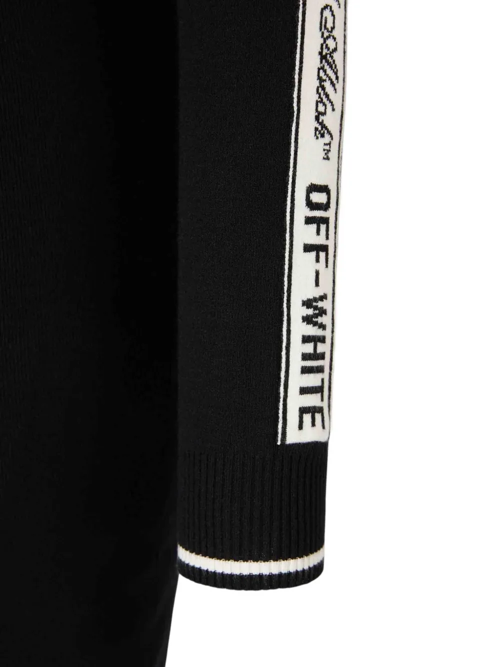 Off-white Zip-fastening Stripe-detail Dress In Black
