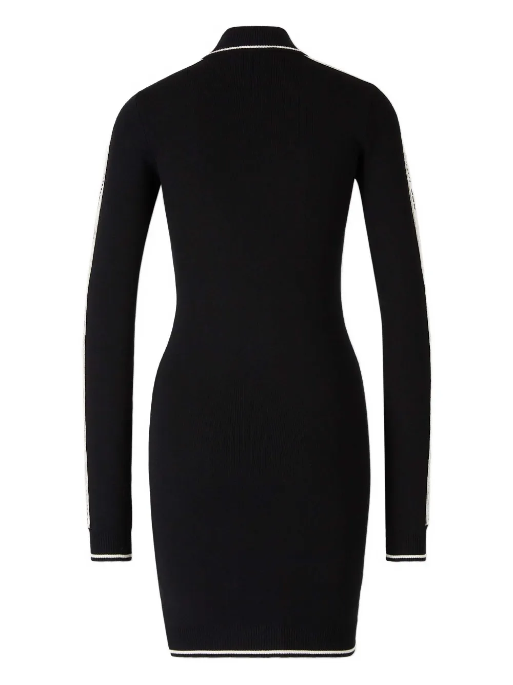 Off-White Jurk met ritssluiting en streepdetail - Zwart