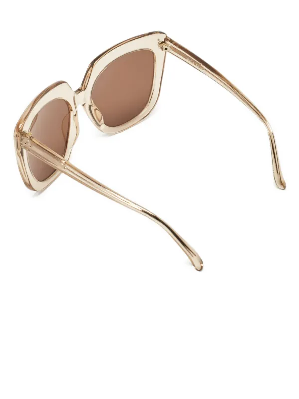 Linda Farrow 2020s Acetate cat-eye Sunglasses | Gold 