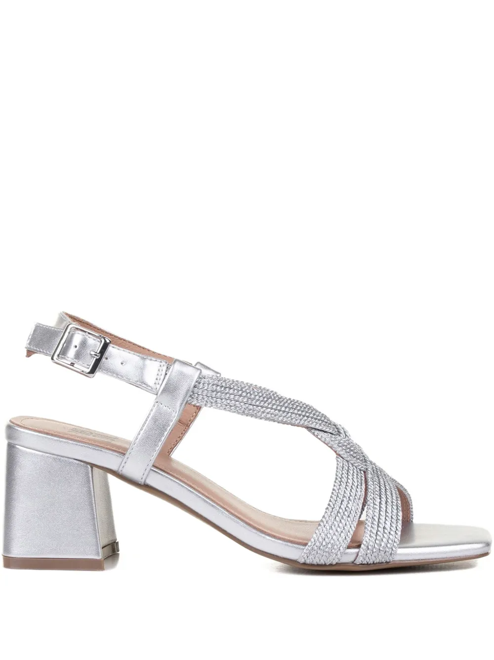 Bibi Lou 60mm braided-leather block-heel sandals Silver