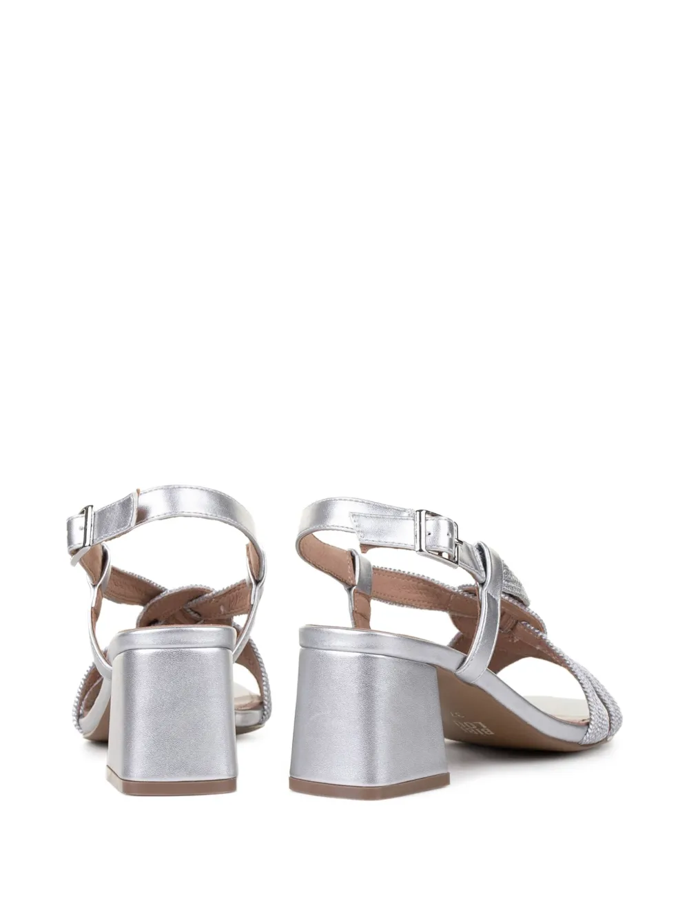 Bibi Lou 60mm leren sandalen met blokhak Zilver