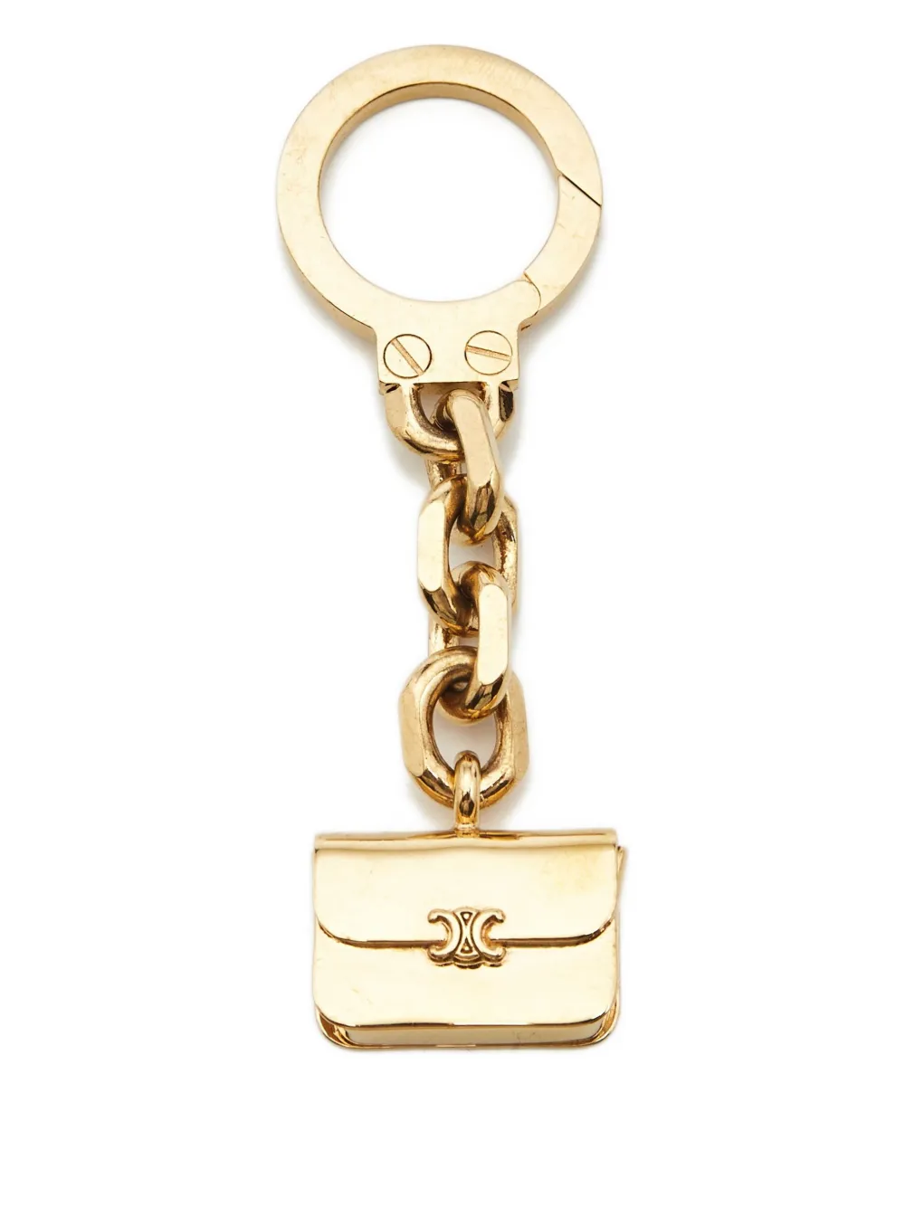 Celine Pre-Owned 2020s Triomphe metal keyring | Gold | Image 1