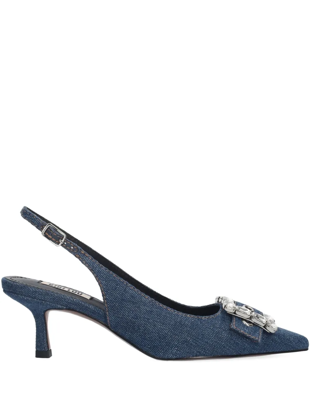 Bibi Lou 60mm rhinestone-embellished buckle pumps Blue