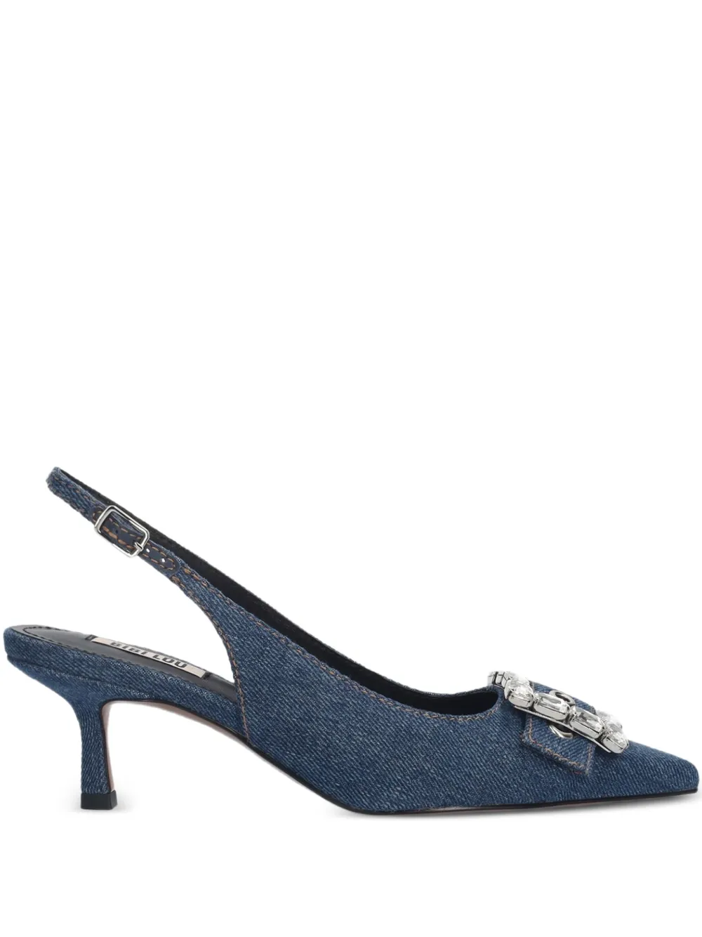 Bibi Lou 60mm pumps verfraaid met stras Blauw