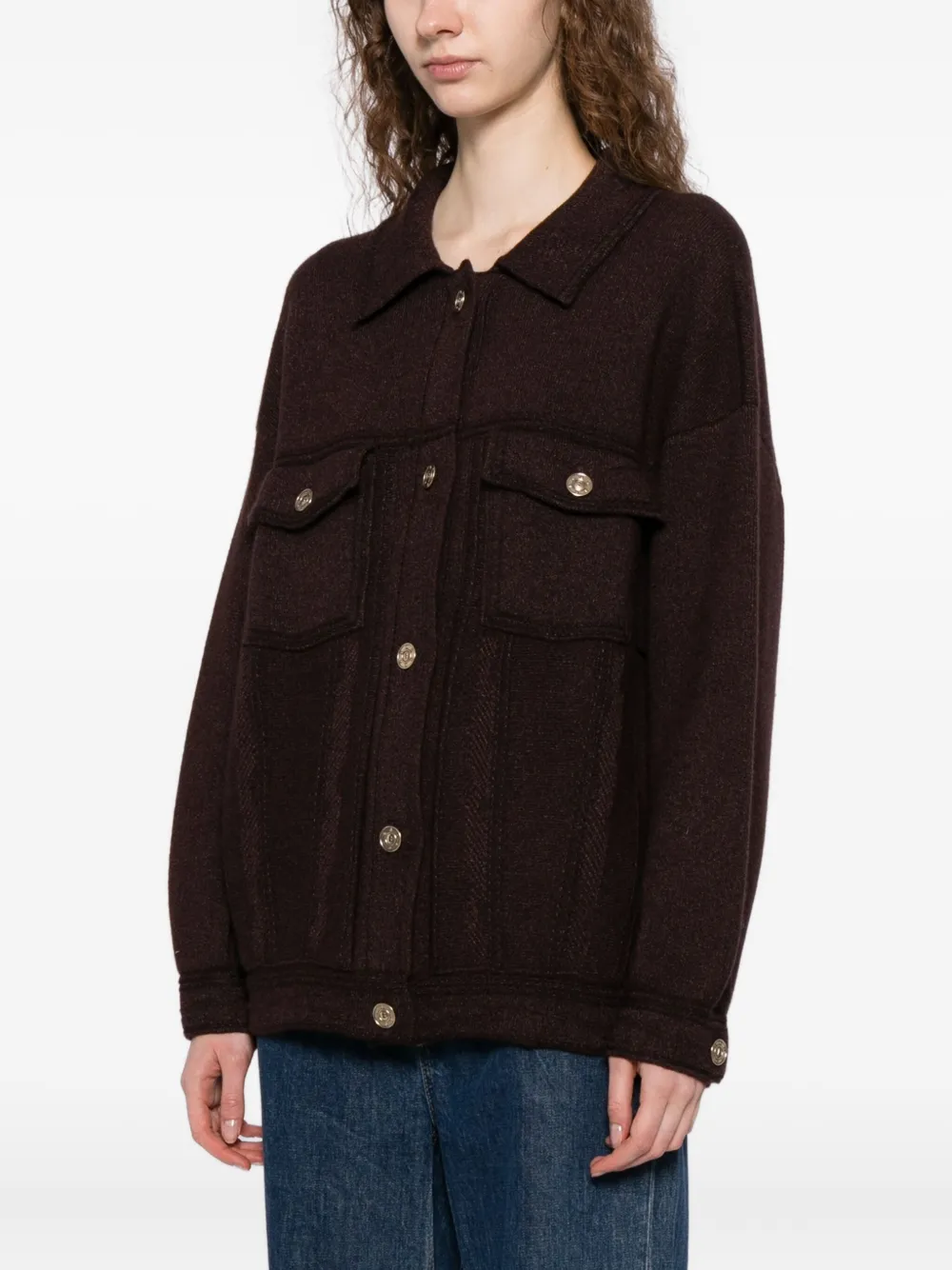 Barrie Logo-button Jacket In Brown