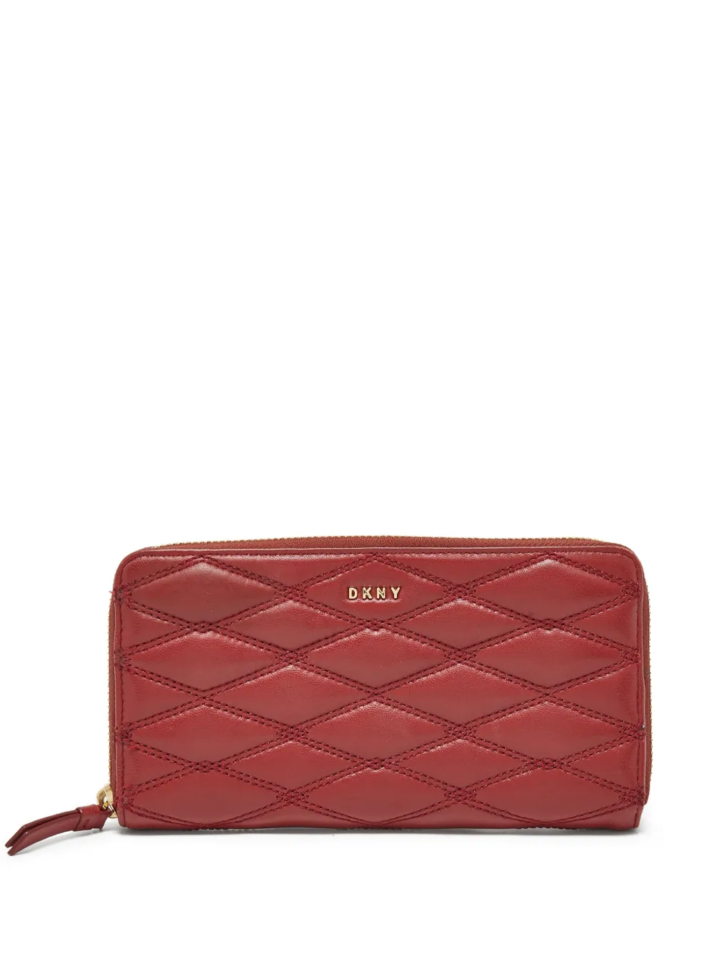 DKNY Portafoglio trapuntato in pelle - Rosso