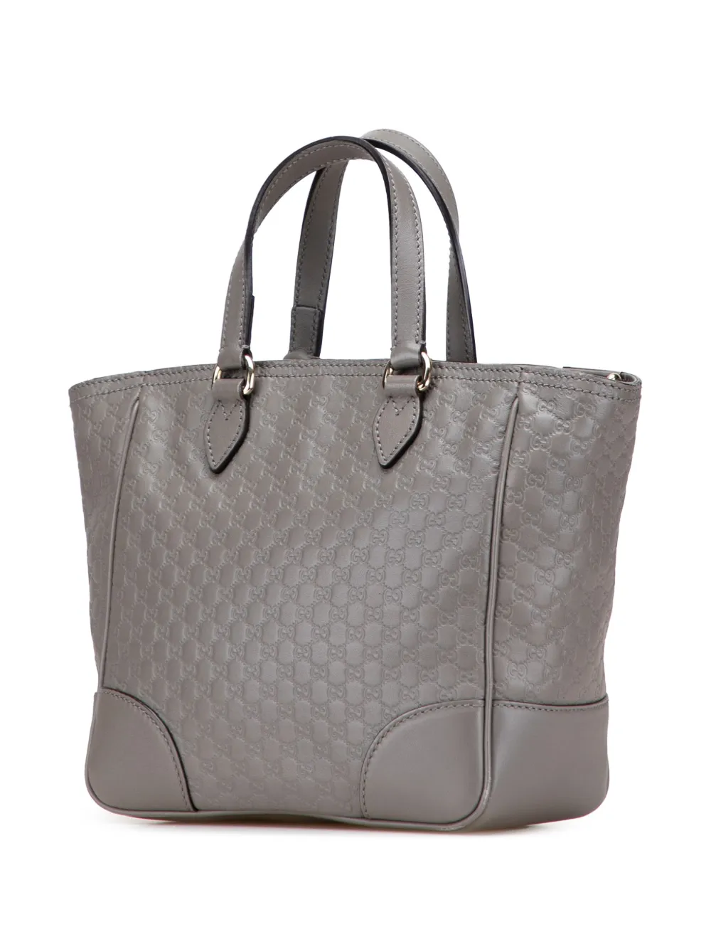 Pre-owned Gucci 2000-2015 Small Microssima Bree Satchel In Gray