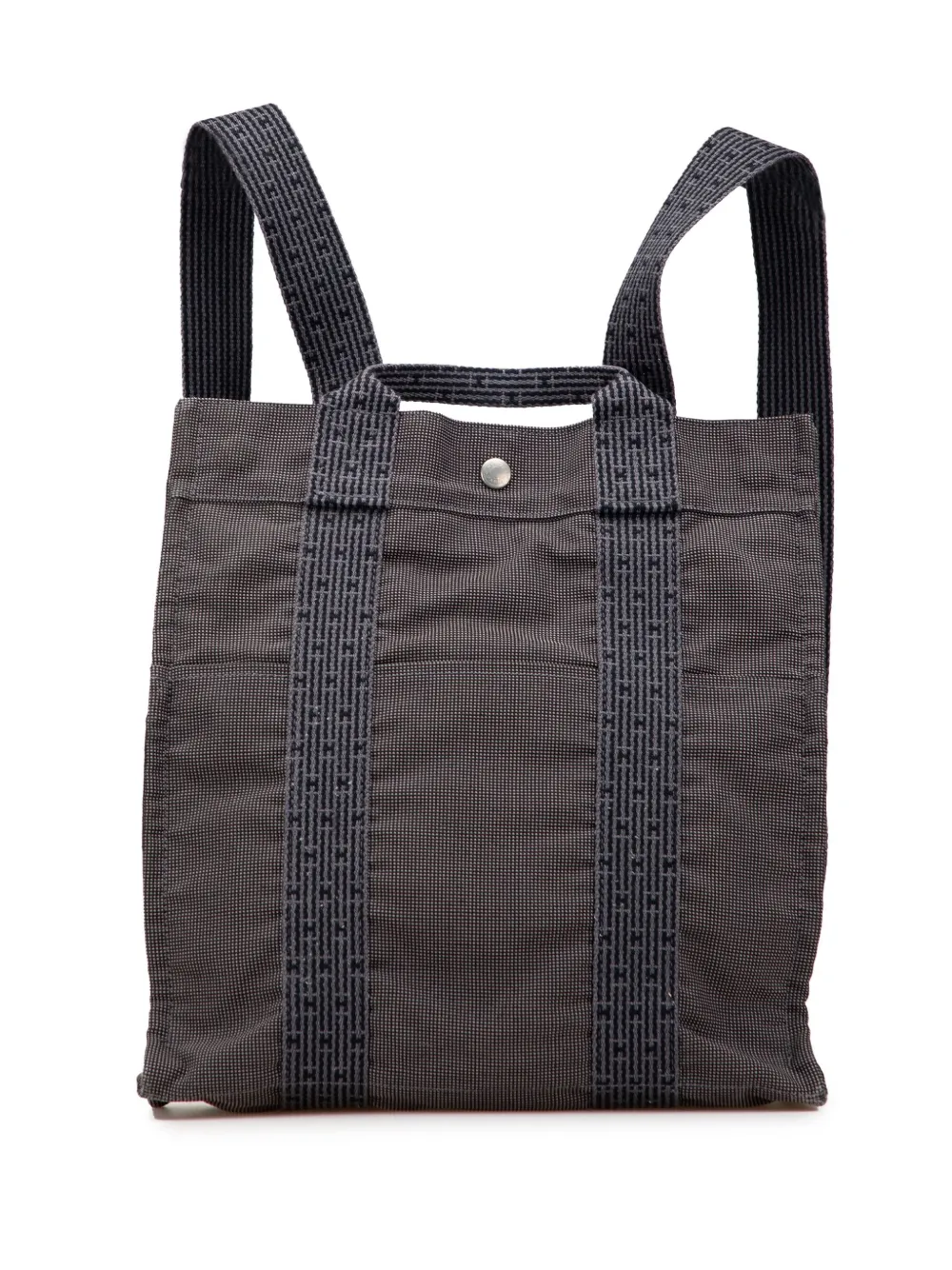 Pre-owned Hermes 1990-2010 Canvas Herline Mm Backpack In Gray