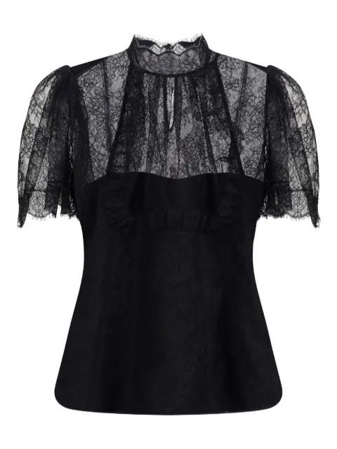 Alexander McQueen high-neck ruffled lace top