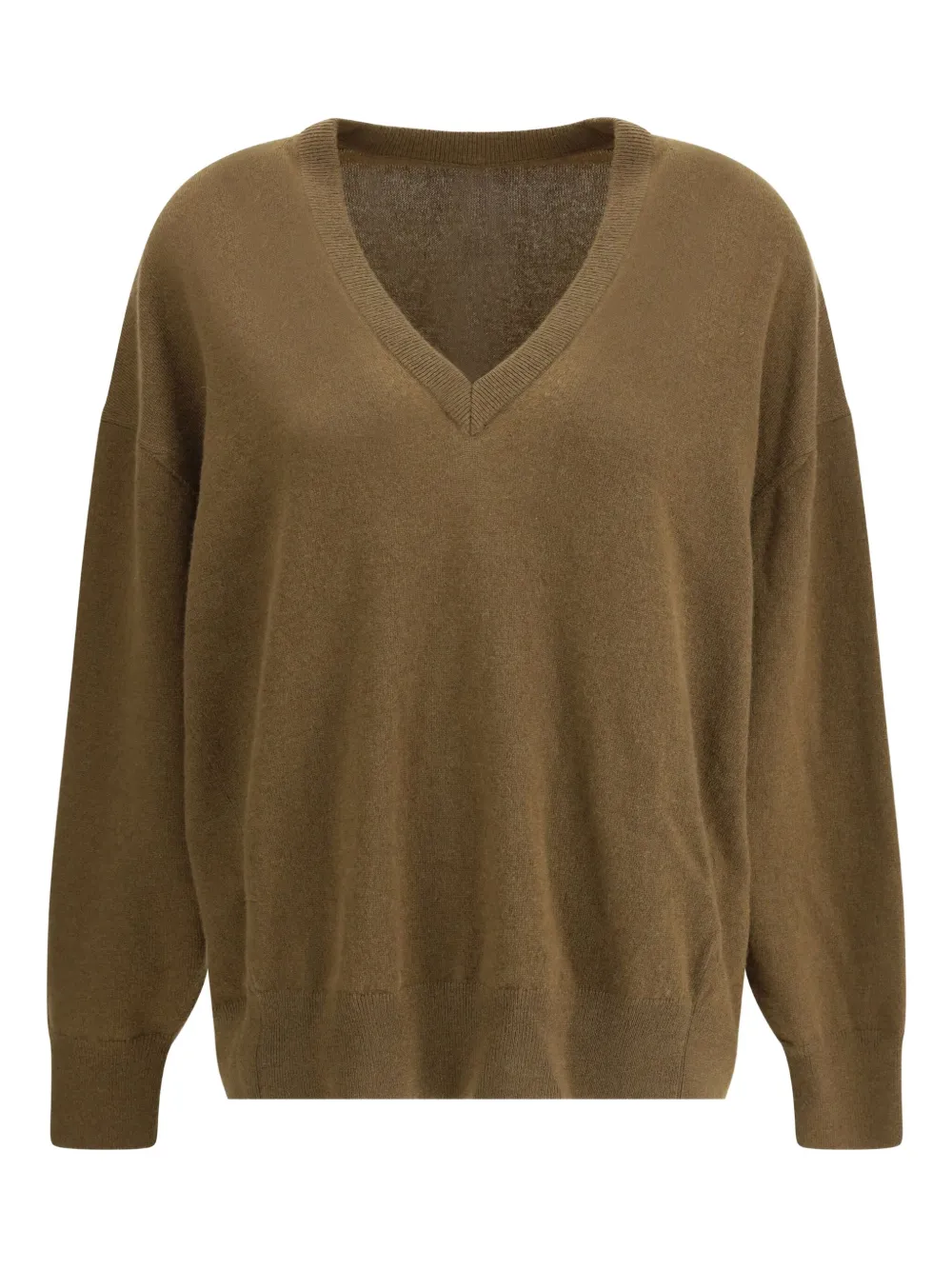 Petar Petrov Oversized Deep V-neck Sweater In Brown