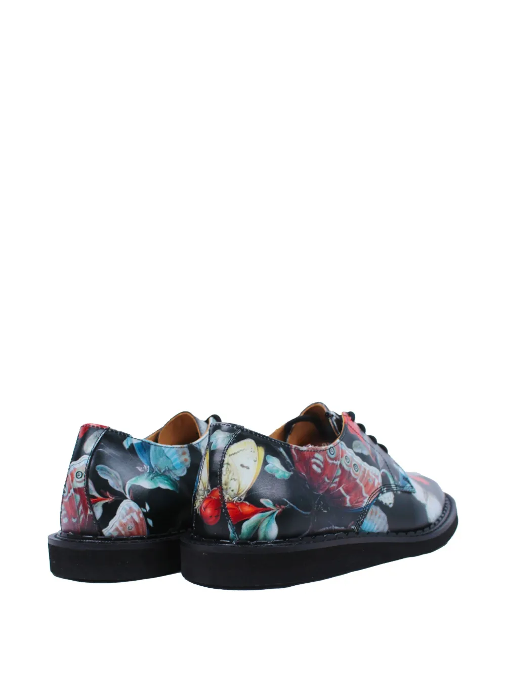 George Cox butterfly-print derby shoes Black