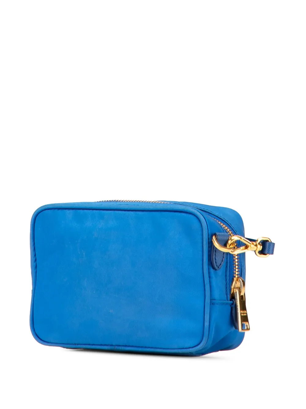 Pre-owned Prada 2013-2025 Tessuto Fiocco Bow Crossbody Bag In Blue