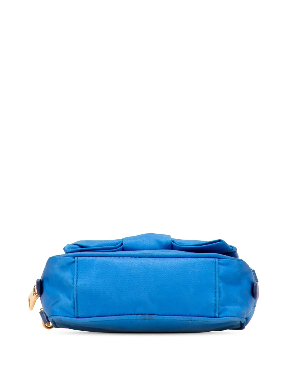 Pre-owned Prada 2013-2025 Tessuto Fiocco Bow Crossbody Bag In Blue