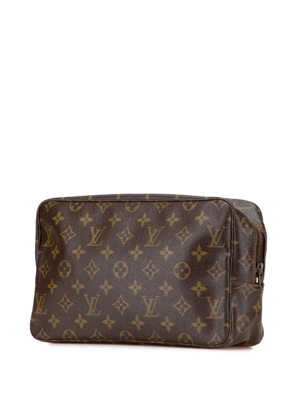 Pre-owned Louis Vuitton 1983 Monogram Trousse Toilette 28 Clutch Bag In Brown