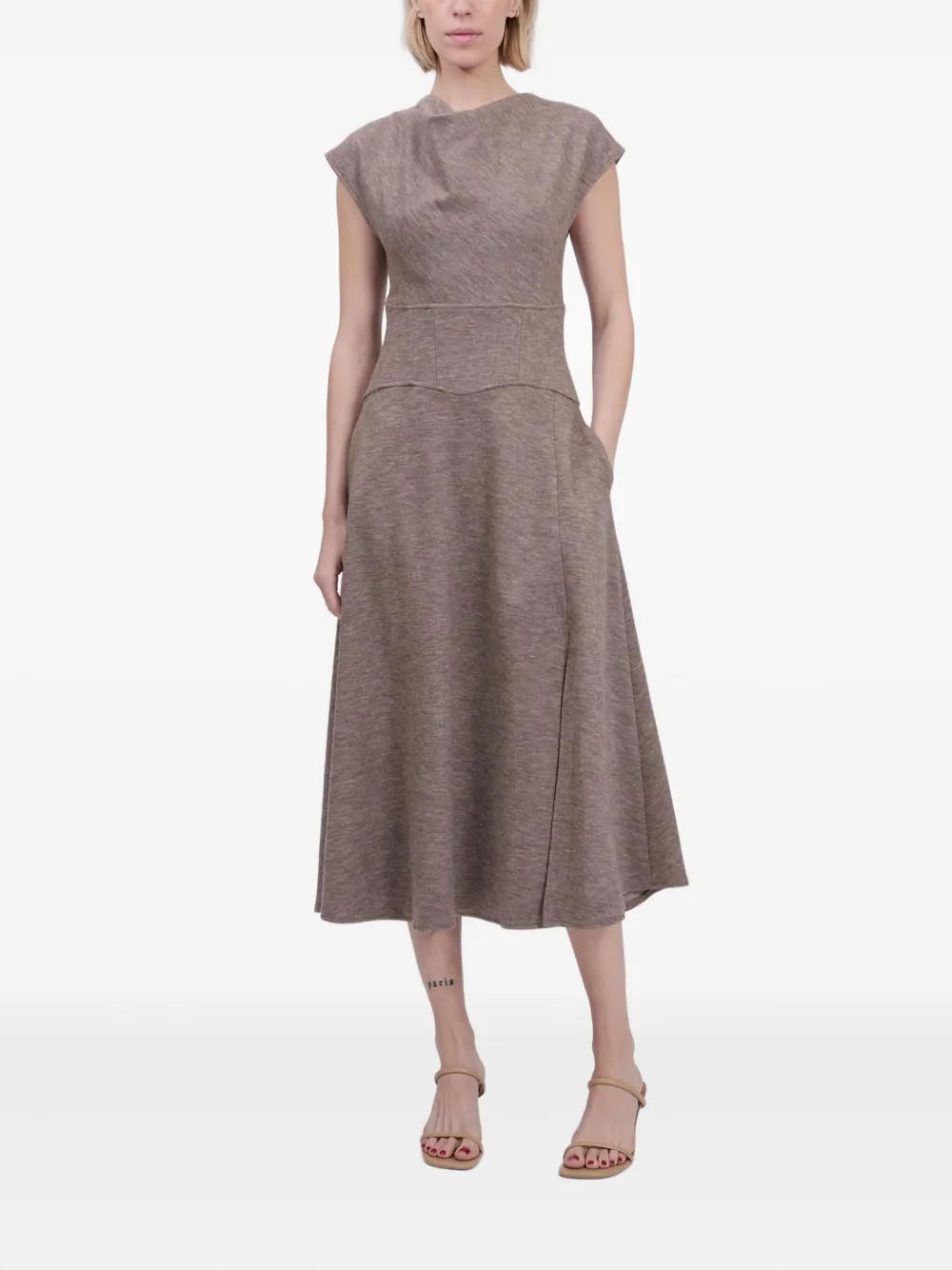 Simkhai cowl-neck flared dress | Brown | Image 1