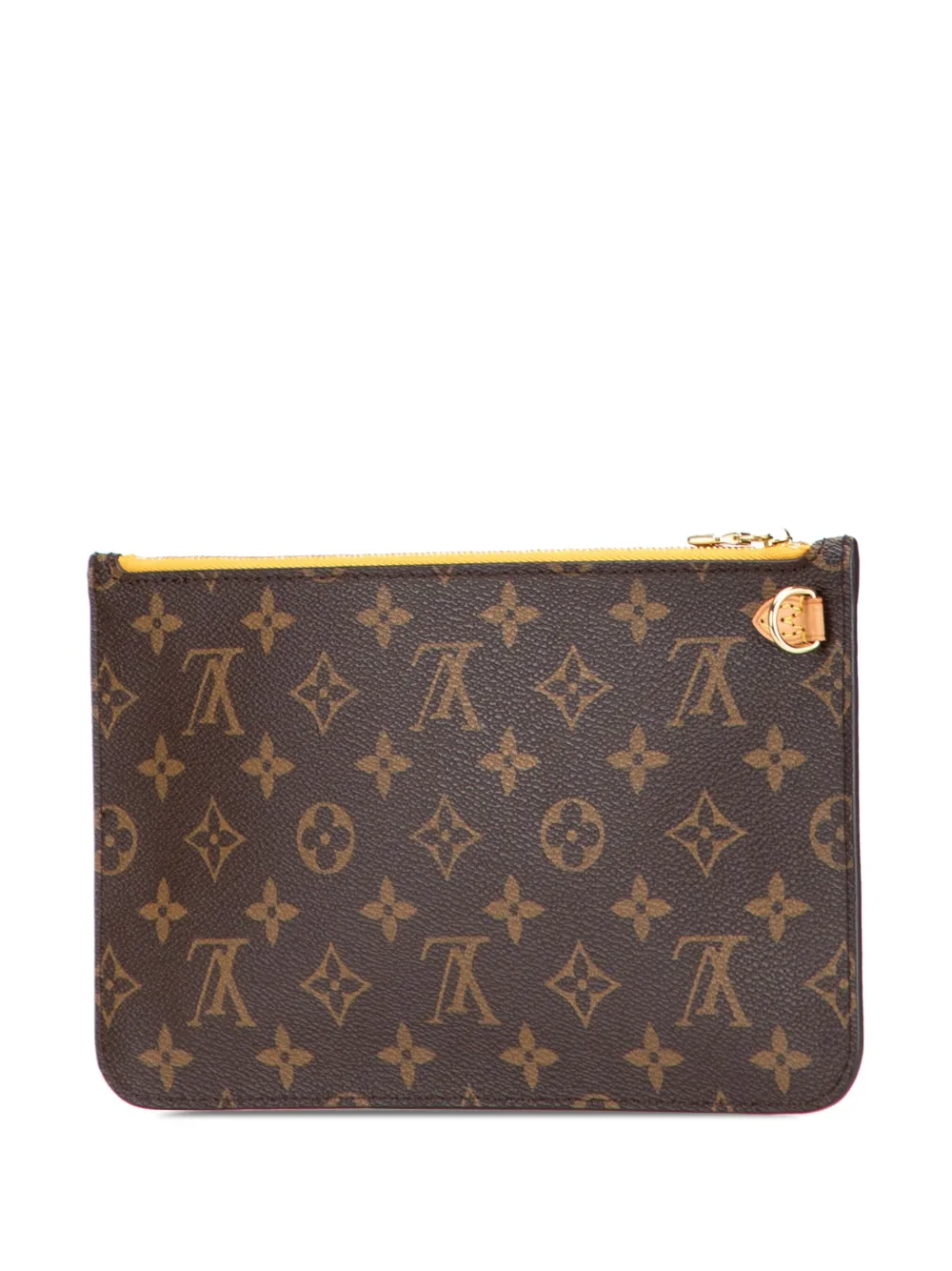 Pre-owned Louis Vuitton 2014 Monogram Neverfull Pouch In Brown