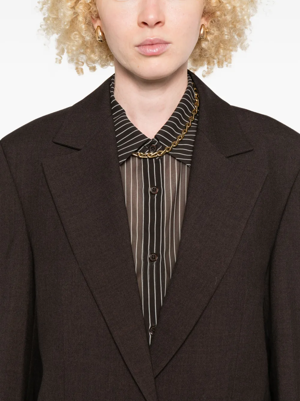 Low Classic Single-button Blazer In Brown