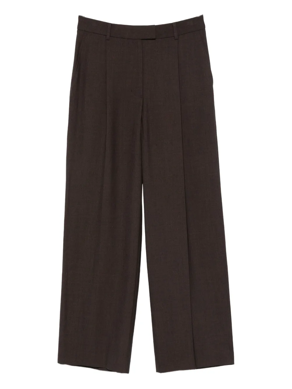 Low Classic Pleated-front Trousers In Brown