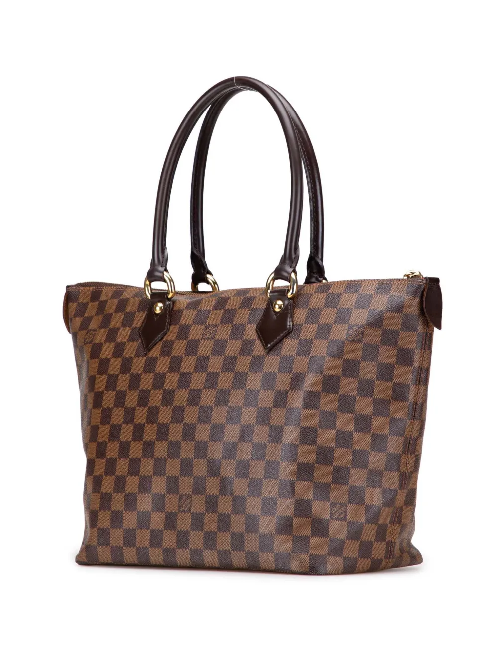Pre-owned Louis Vuitton 2000-2020 Damier Ebene Saleya Mm Tote Bag In Brown