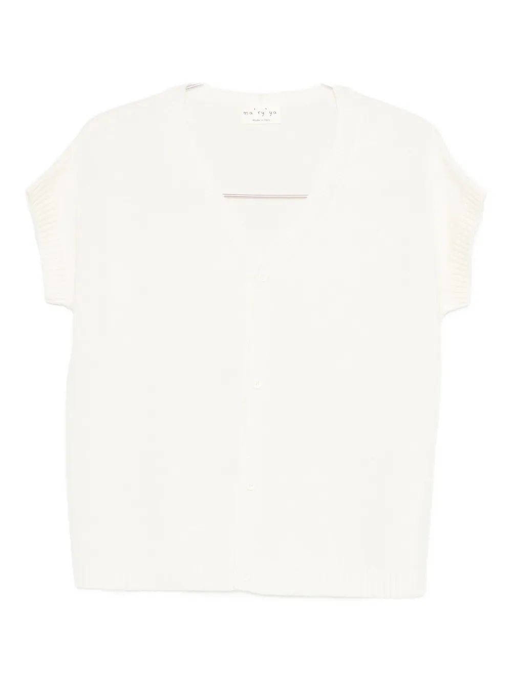 Ma'ry'ya Buttoned Knitted Top In White