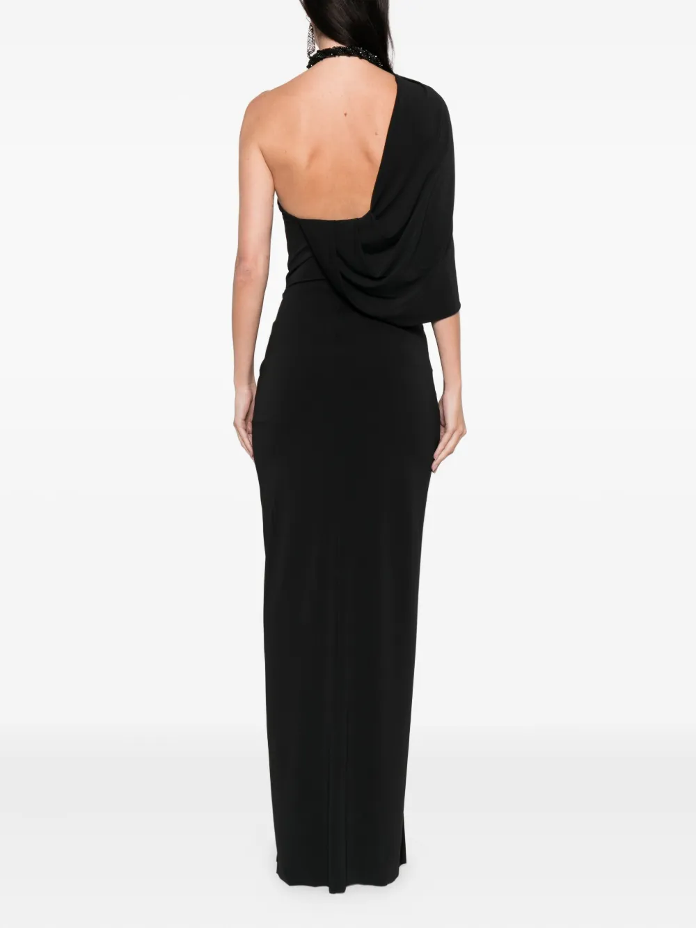 Amen Bead-detail Maxi Dress In Black