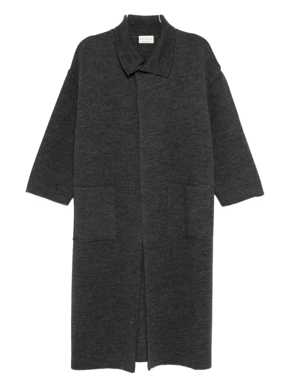 Ma'ry'ya Patch-pockets Cardi-coat In Gray