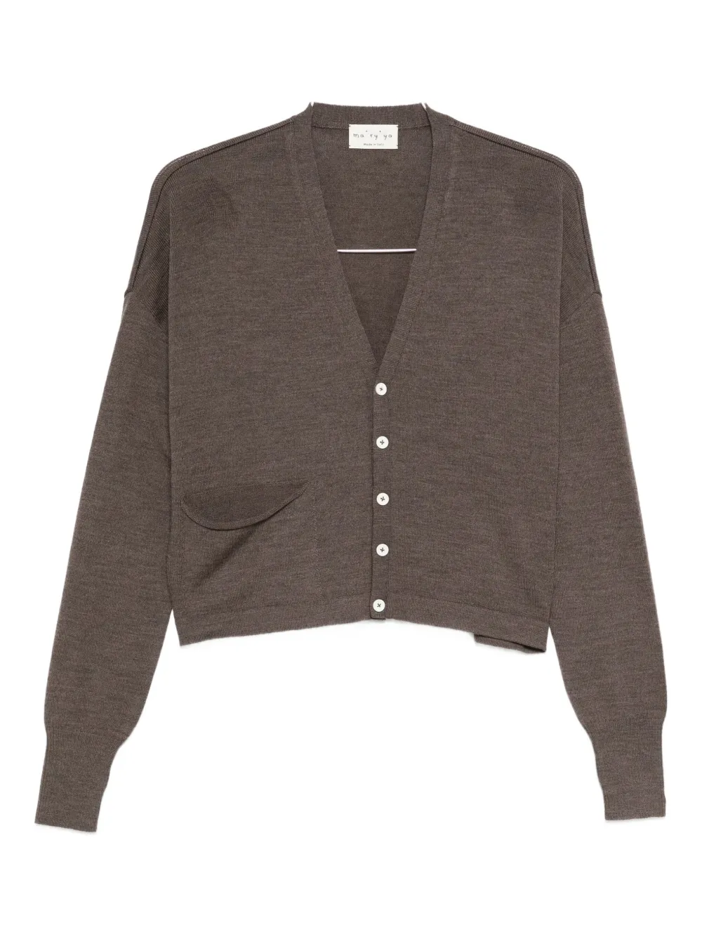 Ma'ry'ya V-neck Buttoned Cardigan In Brown