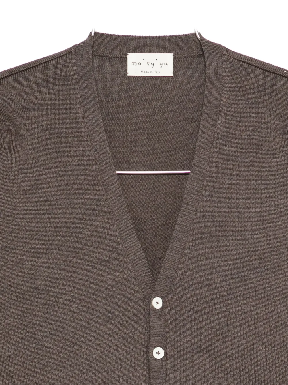 Ma'ry'ya V-neck Buttoned Cardigan In Brown