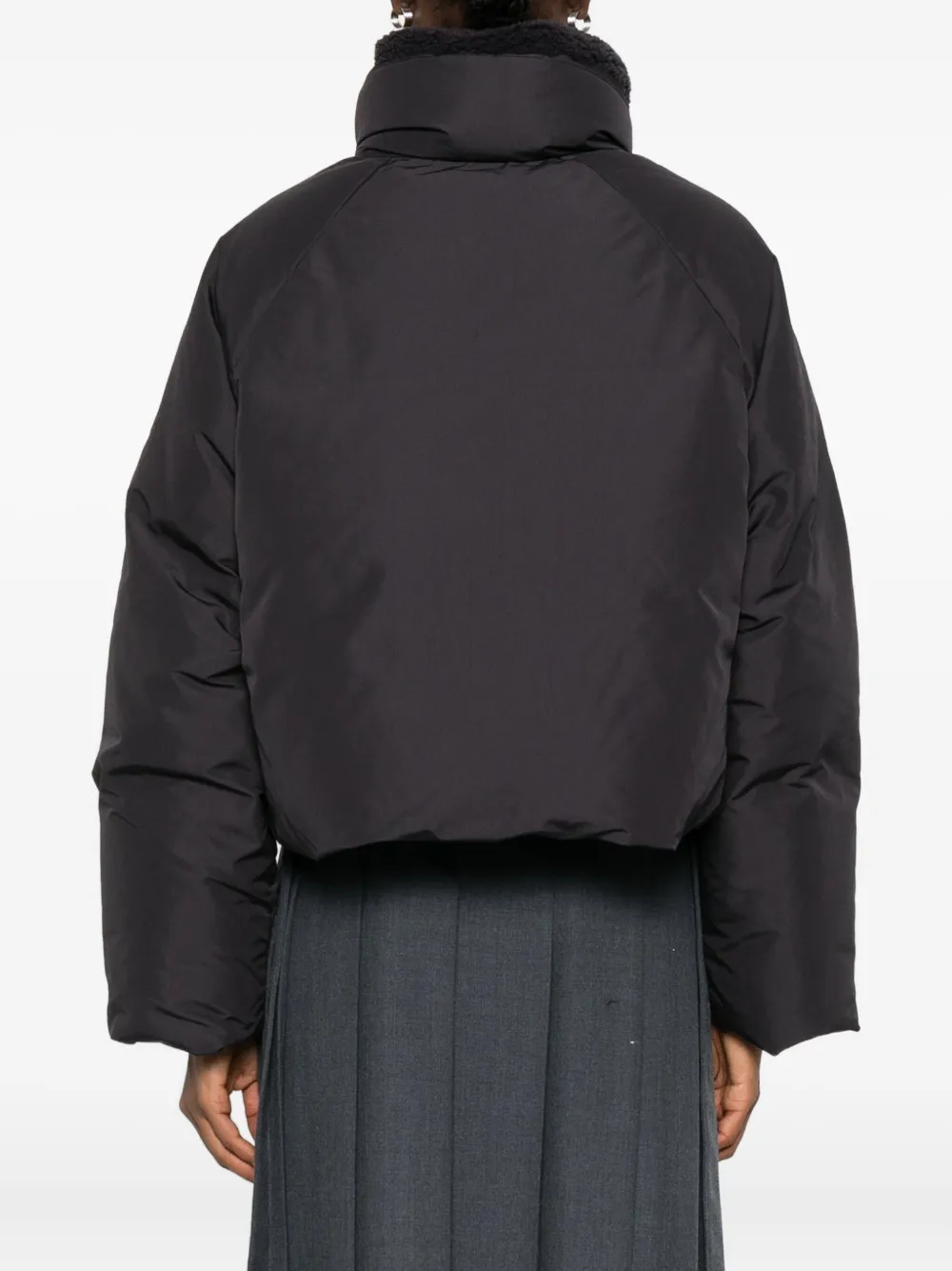 Low Classic High-neck Puffer Jacket In Black