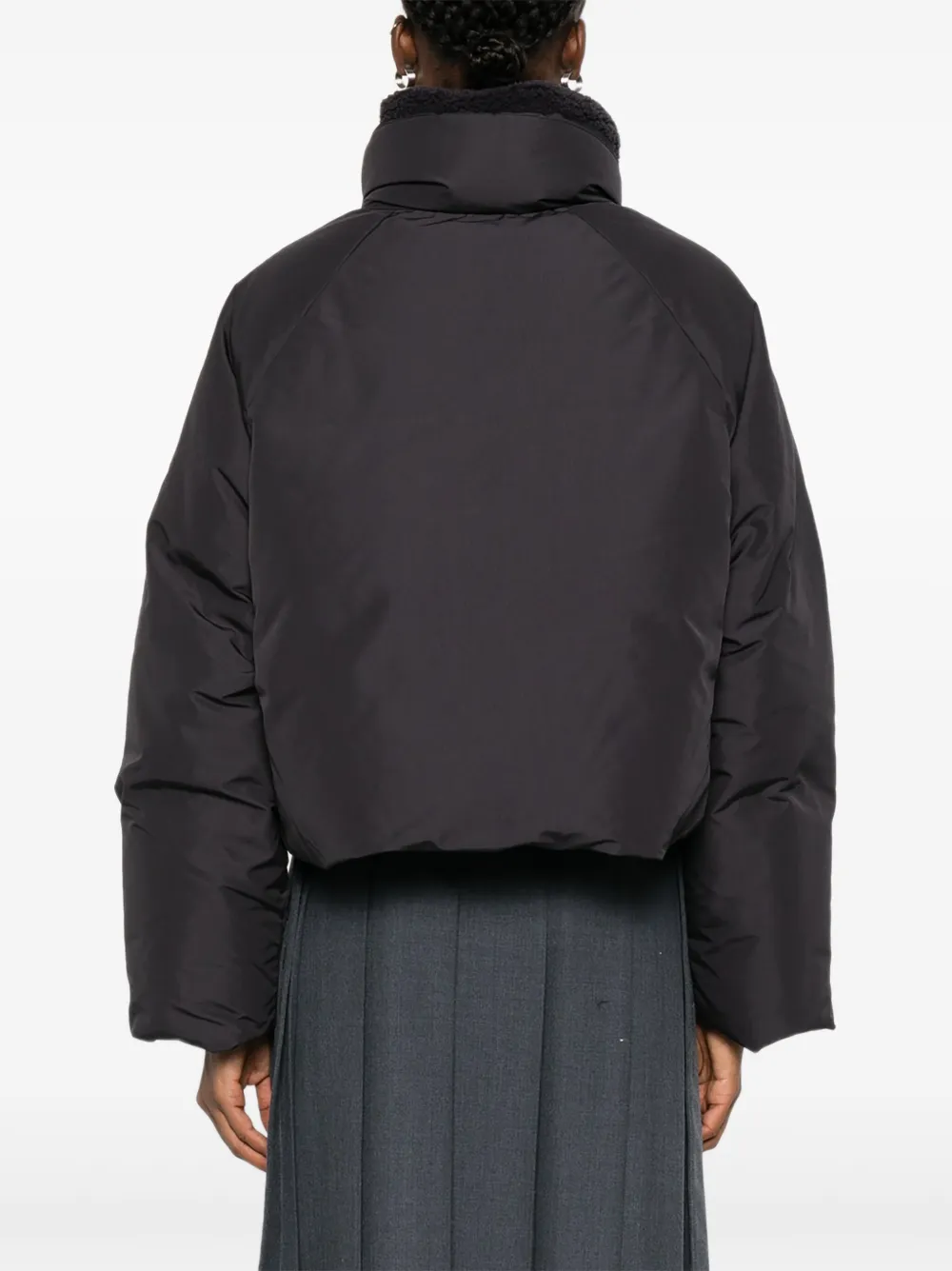 Low Classic Donsjack met hoge hals Zwart