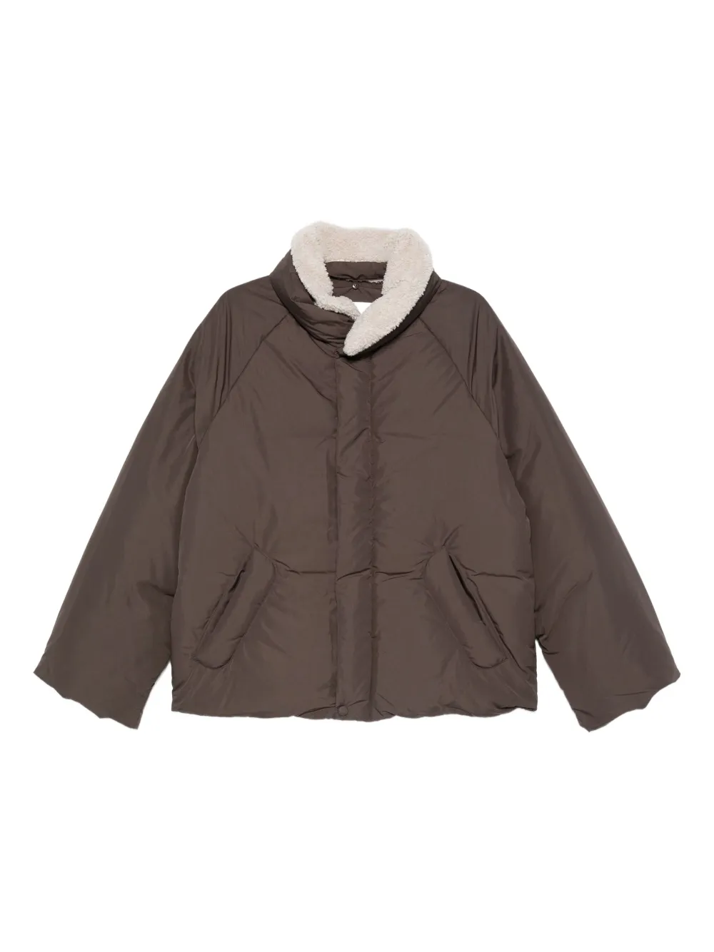 Low Classic fleece-collar puffer jacket | Brown | Image 1