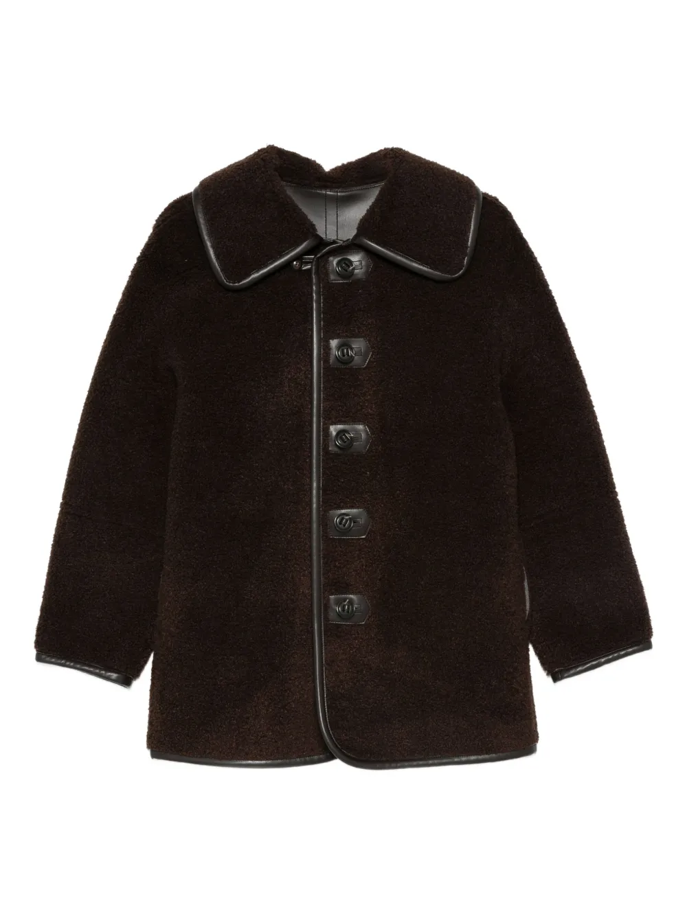 Low Classic reversible button-detailed teddy jacket - ブラウン Low Classic reversible button-detailed teddy jacket - ブラウン