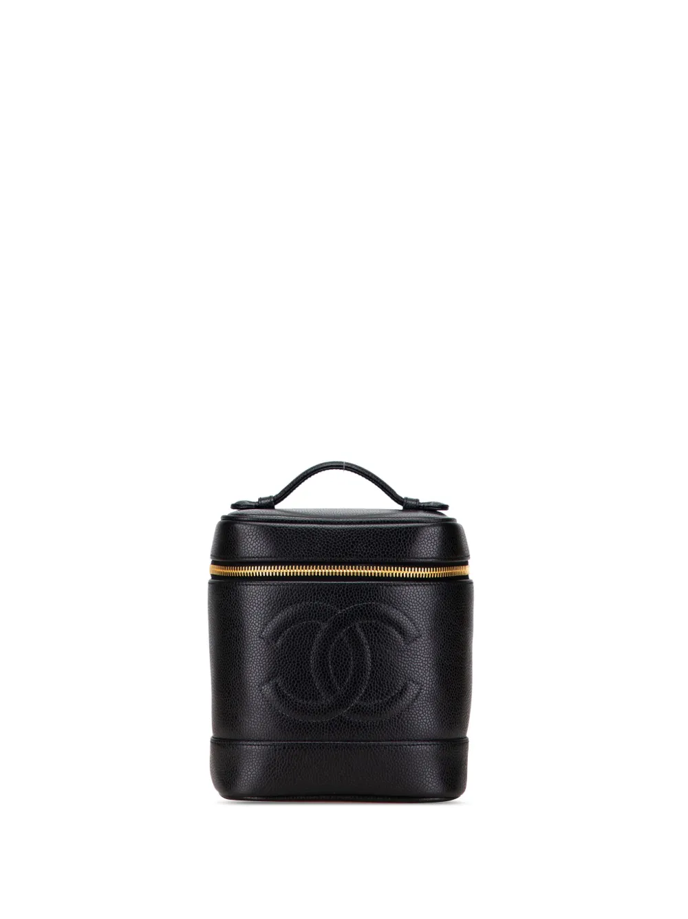 CHANEL Pre-Owned 1994-1996 ココマーク キャビア ケース バニティバッグ - ブラック CHANEL Pre-Owned 1994-1996 ココマーク キャビア ケース バニティバッグ - ブラック
