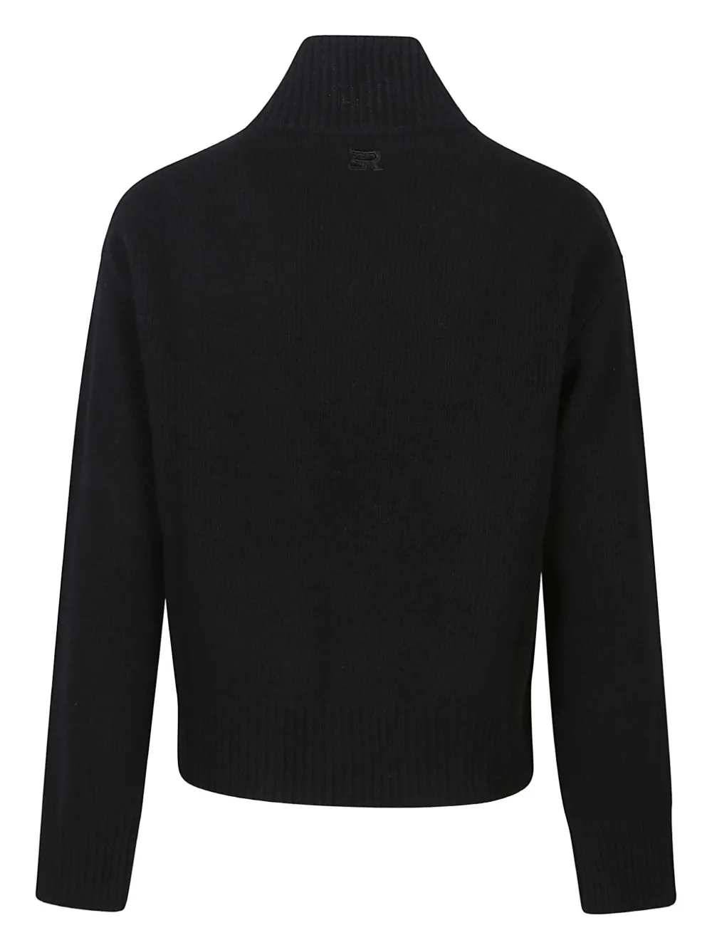 Ermanno Firenze High-neck Floral-embroidered Sweater In Black