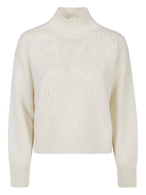 ERMANNO FIRENZE  floral-embroidered high-neck sweater