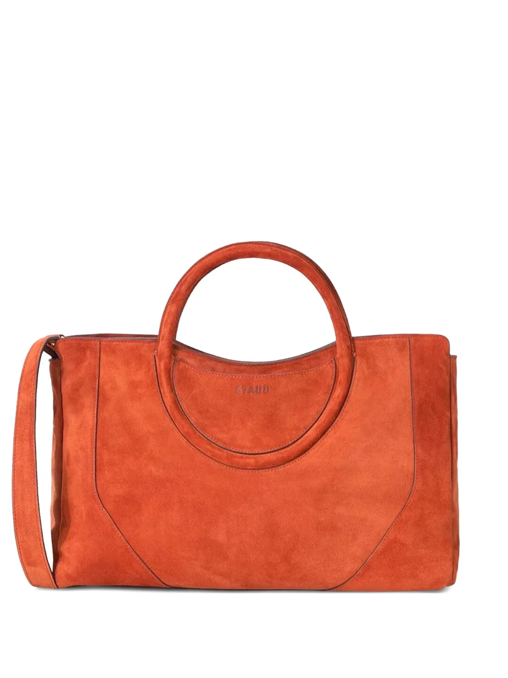 Staud Maude Suede Tote Bag In Orange