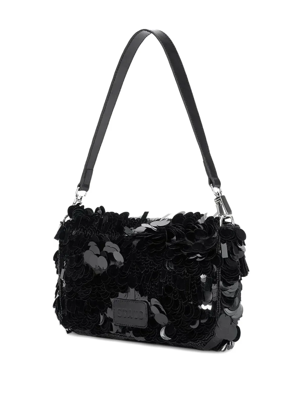 Staud Timmy Sequin Shoulder Bag In Black