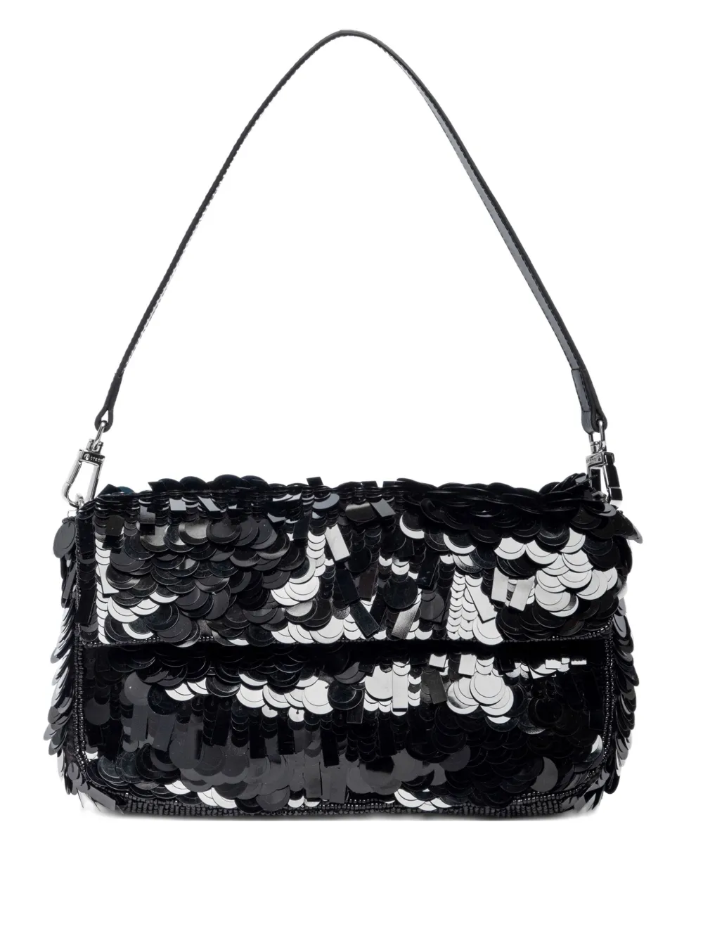 Staud Timmy Sequin Shoulder Bag In Black