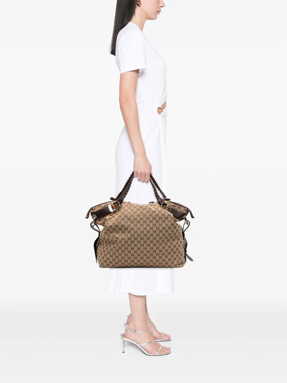 Gucci Pre-Owned 2016-2025 Large GG Canvas Bamboo Bar tote bag | Pre-Owned | Image 2