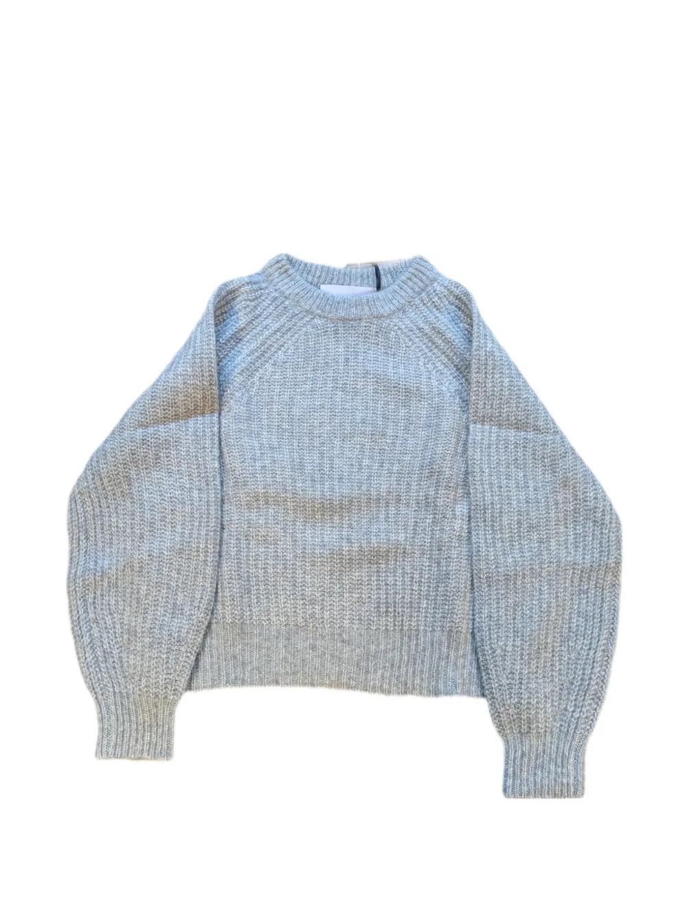 Emerson Renaldi Ribbed-knit Raglan-sleeve Sweater In Grey