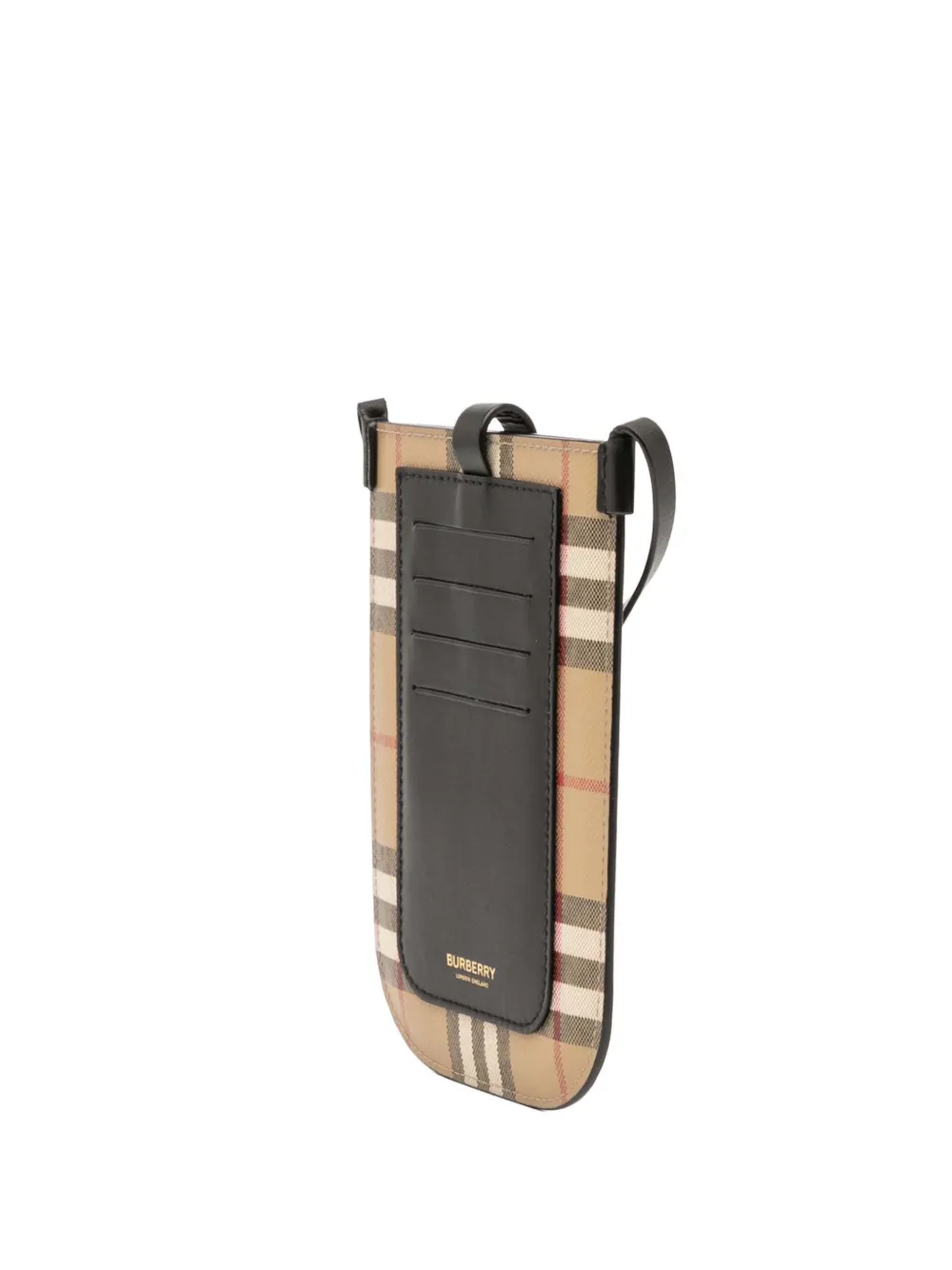 Pre-owned Burberry 2018-2023 House Check Coated Canvas Phone Pouch Crossbody Bag In Brown