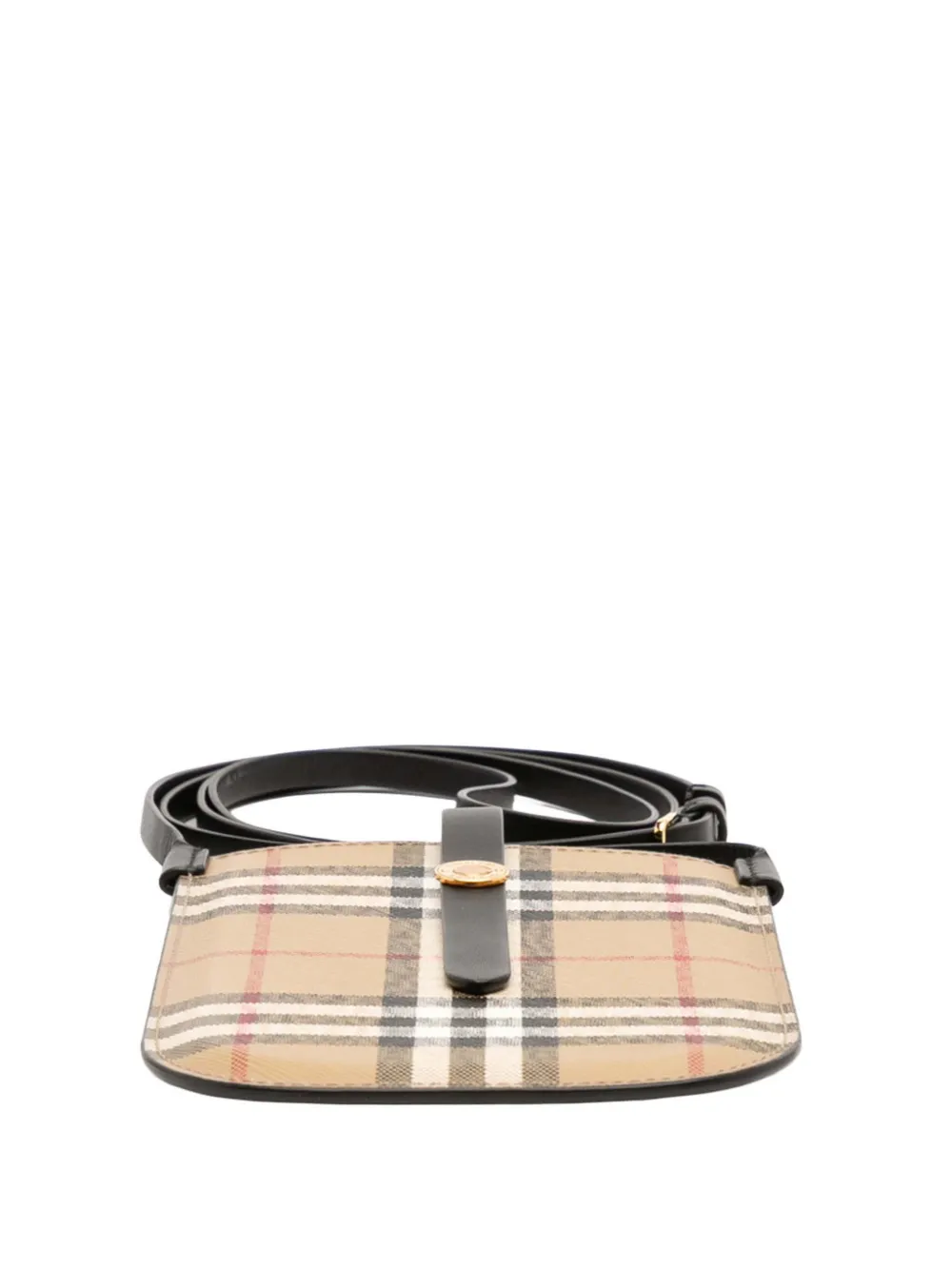 Pre-owned Burberry 2018-2023 House Check Coated Canvas Phone Pouch Crossbody Bag In Brown