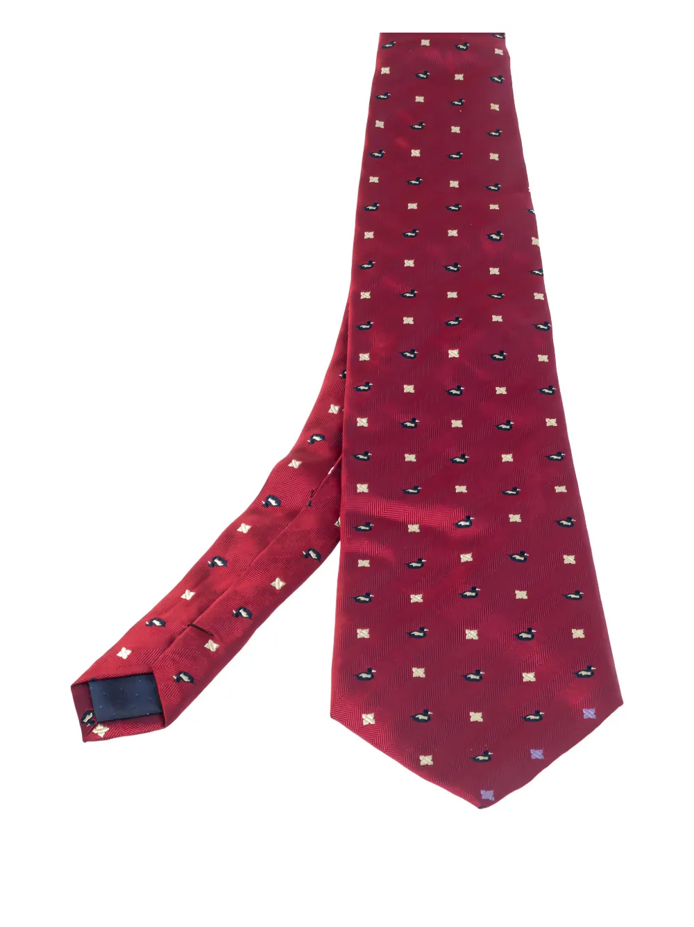Lanvin Pre-Owned 1990s duck-print herringbone tie | Red | Image 1