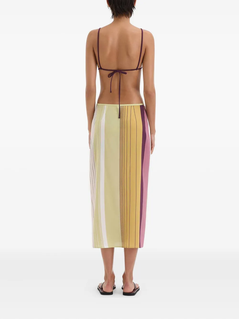 Sir Stripe Bias-cut Skirt In Multi
