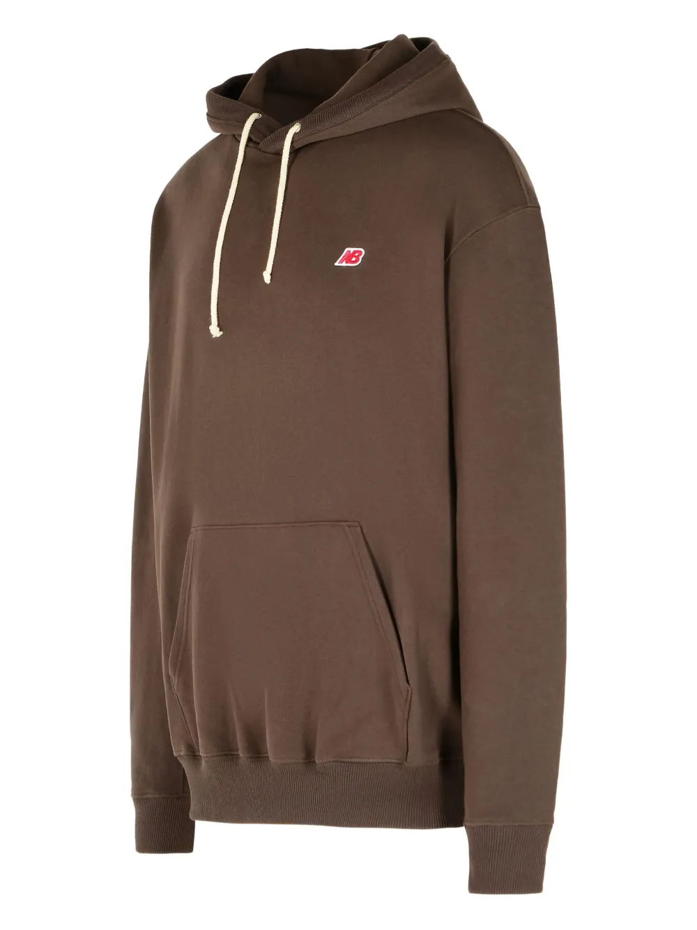 New Balance Hoodie met verlaagde schouders en buidelzak Bruin