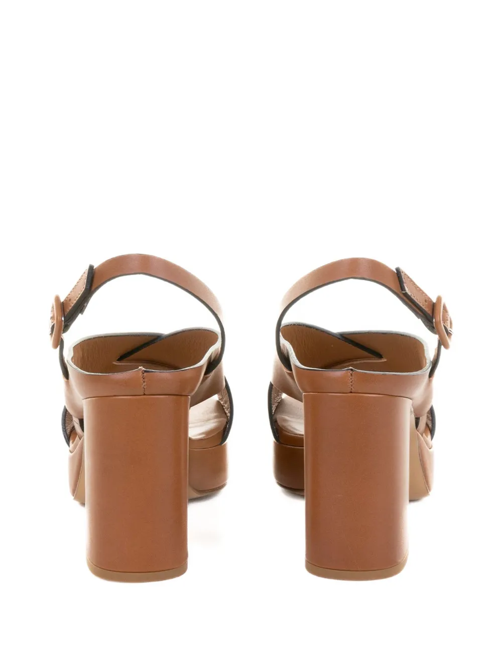 GUGLIELMO ROTTA Leren sandalen met plateauzool Bruin
