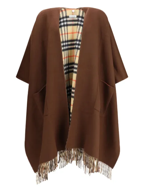 Burberry embroidered fringed cape
